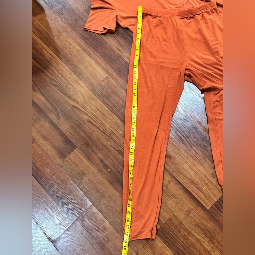 A Classy Chic Boutique Orange Short Sleeve Pajama Set - Picture 3 of 13